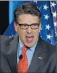  ?? Ethan Miller
Getty Images ?? RICK PERRY, who is weighing another presidenti­al run, outlined a hawkish foreign policy.