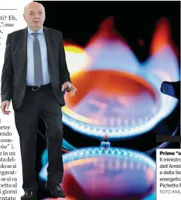  ?? FOTO ANSA ?? Prime “uscite” Il ministro dell’ambiente e della Sicurezza energetica Pichetto Fratin