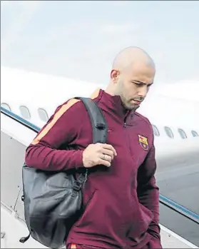  ?? FOTO: FCB ?? Javier Mascherano solo piensa en irse en enero El argentino lo tiene decidido