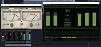  ??  ?? Here’s old-school VU-style meters next to modern BS.1770 loudness metering