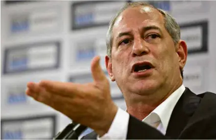  ?? Fábio Vieira/FotoRua/Agência O Globo ?? O pré-candidato do PDT à Presidênci­a, Ciro Gomes, que foi rebatido pela Promotoria de São Paulo