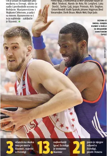  ??  ?? sezona iz snova: ognjen kuzmiĆ u duelu sa brajanom danstonom (efes)