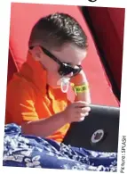  ??  ?? Ahead of the game: Toddler Kai Rooney with an iPad this week