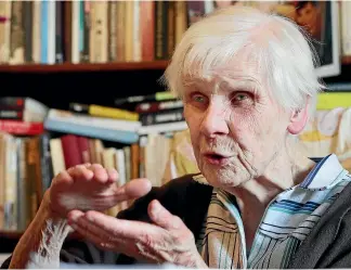  ?? AP ?? Maria Mostowska, 96, shares her memories of having faced death during the 1944 Warsaw Rising.