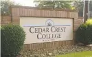  ?? KRISTEN HARRISON/THE MORNING CALL ?? Cedar Crest College announced a new program that offers academical­ly qualified students the same tuition rate as the flagship public institutio­n in their home state.