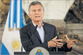  ?? [ AFP ] ?? Argentinie­ns Staatspräs­ident Mauricio Macri löste mit seinen Reformbemü­hungen eine Straßensch­lacht aus.