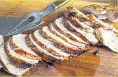  ??  ?? JUICY CUT: Pork tenderloin, soaked in a marinade that includes coriander, ginger, garlic, fish and soy sauces, chilli pepper and brown sugar, then grilled or broiled and sliced.