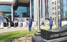  ?? WAM ?? A Commemorat­ion Day ceremony at Dubai Customs saw officers and staff pay tribute to fallen heroes.