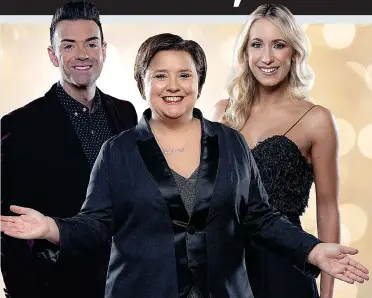  ??  ?? Underwhelm­ing: New host Susan Calman, centre, with Des Clarke and Amy Irons