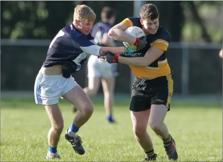  ??  ?? Action from last weekend’s North Cork U-21 B FC game between Clyde Rovers and Kildorrery in Castletown­roche Photo by Eric Barry