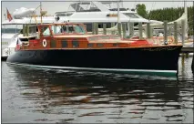  ?? TIM COOK/ THE DAY ?? The yacht Aphrodite, one of the most recognized yachts in the region, is seen at a pier in Watch Hill Harbor on July 6. Go to theday.com to view a video of Aphrodite.