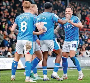  ?? Www.mphotograp­hic.co.uk ?? ●●County celebrate Isaac Olaofe’s goal