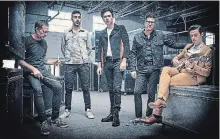  ?? MATT BARNES UNIVERSAL CANADA ?? Arkells: Tim Oxford, left, (drums), Nick Dika (bass), Max Kerman (lead vocals, guitar), Anthony Carone (keyboards) and Mike DeAngelis (lead guitar).