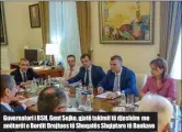  ??  ?? Guvernator­i i BSH, Gent Sejko, gjatë takimit të djeshëm me anëtarët e Bordit Drejtues të Shoqatës Shqiptare të Bankave