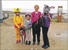  ??  ?? Fancy dress winners, Daisy May McNamara, Rosie-Anne McNamara, Kirsty Morrison and Kitty Townsend who were Eeyore, Winnie the Pooh and Piglet.