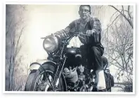  ??  ?? The Michigan Madman, in reality a mild-mannered and polite man, seen here on a Vincent with his foot in a cast.