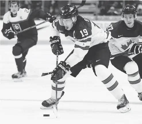  ?? MICHAEL PEAKE / TORONTO SUN / POSTMEDIA NETWORK ?? Much as Dylan Strome and Team Canada might try to play up the challenge of facing Latvia at the world junior hockey championsh­ip, it’s hard to imagine the tourney hosts getting much of a test on Thursday night, Terry Koshan writes.