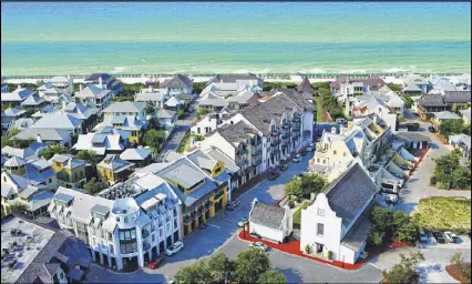  ?? CONTRIBUTE­D VISIT SOUTH WALTON ?? The idyllic town of Rosemary Beach is one of many unusual beach towns that make up 30-A in South Walton, located in the Florida panhandle.