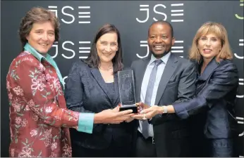 ??  ?? From left to right: JSE Limited chief executive Nicky Newton-King, Liberty Two Degrees chief executive Amelia Beattie, Liberty Two Degrees chairman Peter Moyo and Capital Markets director Donna Nemer.