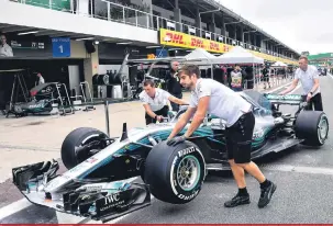  ?? Nelson Almeida/AFP ?? Escuderia alemã pode ser campeã neste fim de semana, no GP do Brasil