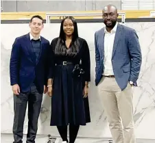  ??  ?? L-R: Roberto Contreras IV, head, New Markets, Houston EB5; Ruth Obih, chief executive, 3INVEST, and Acho Azuike, managing director, Houston EB5 in the US, recently.