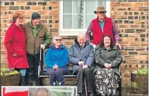  ?? ?? Above: For King and Carradale committee members with Argyll MacMillan, centre on the commemorat­ive bench he unveiled, from left: Jose MacKinnon, Robert Strang, Elaine Batchelor, Eleanor Sloan and Alan Milstead. Missing from the photograph are group members Rebecca Paterson, Ian Brodie, Maryann Gosling and Zoe Gosling.