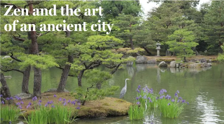  ??  ?? Kinkakuji’s paradise gardens, which include a flying crane lake and a tortoise island, were designed for strolling and meditating, as Buddha once did