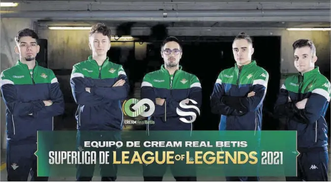  ??  ?? Els jugadors del Cream Reial Betis, únic club amb equip a ‘League of Legends’.