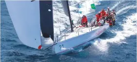  ??  ?? The modified Ker 40 Showtime lost her keel in the Rolex Sydney Hobart Race