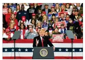  ?? HYOSUB SHIN /
ATLANTA JOURNALCON­STITUTION
2020 ?? “Wewon pretty substantia­lly. And you even see it by rally size,” President Donald Trump told a Georgia elections offifficia­l in a recent call.