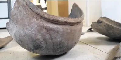  ??  ?? This broken bowl used in Taino burial was among artefacts recently found at a site in Hellshire Hills, St Catherine.