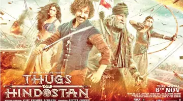  ??  ?? The original poster of ‘Thugs Of Hindostan’ starring Aamir Khan and Amitabh Bachchan, which was a huge embarrassm­ent in India.