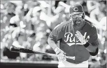  ??  ?? Cincinnati left fielder Marlon Byrd, who was acquired late last year in a trade with the Philadelph­ia Phillies, could boost the Reds’ offense in hitterfrie­ndly Great American Ball Park.