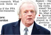  ??  ?? Must do more: PFA chief Gordon Taylor has failed to act on dementia