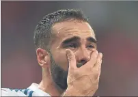  ?? FOTO: GETTY ?? Carvajal Se fue llorando de la final de Kiev, tras su lesión