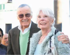  ?? Alberto E. Rodriguez / Getty Images 2011 ?? Stan and Joan Lee attend a ceremony honoring the influentia­l Marvel Comics cartoonist with a star on the Hollywood Walk of Fame in January 2011.