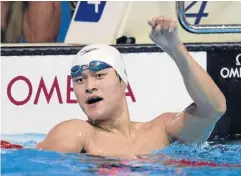  ?? AFP ?? Chinese swimmer Sun Yang after winning the 400m freestyle at the world championsh­ips.