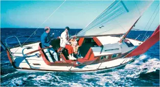  ??  ?? LEFT The attractive P28 was designed by Harry Hallberg and became his first GRP yacht in 1963