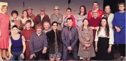  ??  ?? The cast of Ballycogle­y Players’ ‘Same Old Moon’ which will take the stage at Our Lady’s Island Community Centre on Thursday, Friday and Saturday.