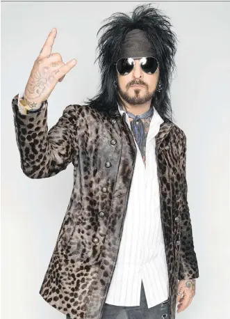  ?? MARK O’NEILL ?? Nikki Sixx, a mentor on CTV’s The Launch, will never say goodbye to the sign of the horns.