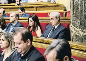  ?? ROSER VILALLONGA ?? Nueva ubicación. Germà Gordó, tras dejar el PDECat y JxSí, ocupa nuevo escaño como no adscrito al lado del PSC y delante del PP