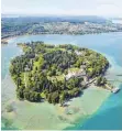  ?? FOTO: PETER ALLGAIER ?? Die Insel Mainau im Bodensee aus der Luft.