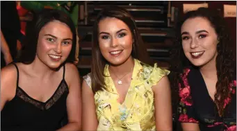  ??  ?? Emma White, Kaitlyn Kirwan and Orlaith McEntee at the Lipsync for Hannah show