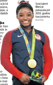  ?? REUTERS ?? Svoj talent Biles je pokazala još 2012. godine kao juniorka