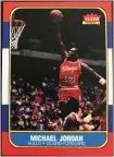  ?? MARK PODOLSKI — THE NEWS-HERALD ?? A reprint of the 1986-87 Fleer Michael Jordan rookie card.