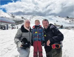  ?? PHOTO: SUPPLIED ?? Big day . . . Enjoying day 40 of their ski marathon at the Cardrona Alpine Resort are (from left) Rebecca, Lochie and Luke Win.