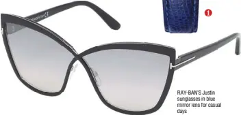  ??  ?? RAY-BAN’S Justin sunglasses in blue mirror lens for casual days