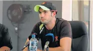  ?? Picture: PETRI OESCHGER/GALLO IMAGES ?? GAME PLAN: Captain Graeme Cremer during the Zimbabwe arrival media conference at the Eurolux Boland Park in Paarl yesterday