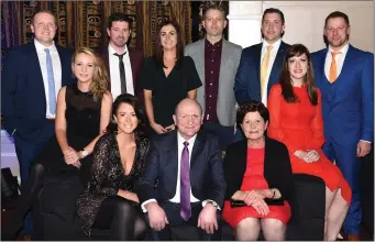  ??  ?? Andy O’Sullivan (seated centre) who was presented with the East Kerry All Stars Hall of Fame Award with his wife Kathleen and family members at the East Kerry GAA All Stars ceremony in the Gleneagle Hotel on Friday.