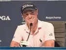  ?? KYLE ?? Justin Thomas speaks during a news conference Wednesday.